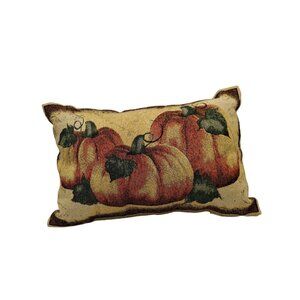 Vintage Pumpkin-Themed Decorative Rectangular Throw Pillow With Tapestry Design